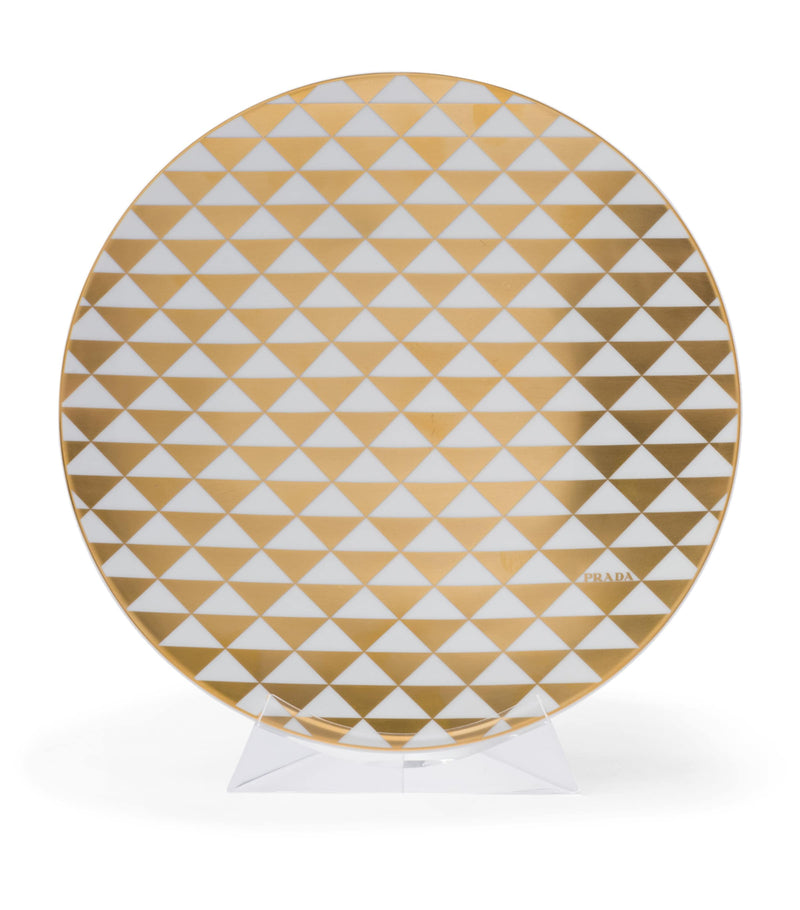 Prada Triangles Mini charger plate 28cm, imported from the UK