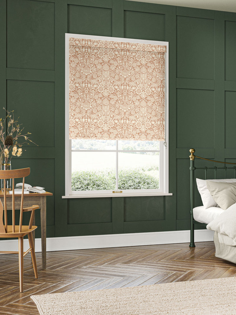 William Morris At Home Orange Sunflower made to measure roller blind - British product