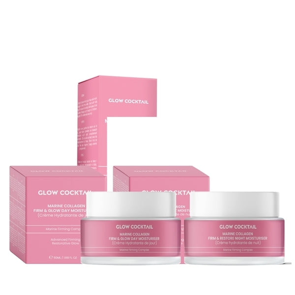 Glow skincare set serum and moisturisers 30ml 50ml - British product