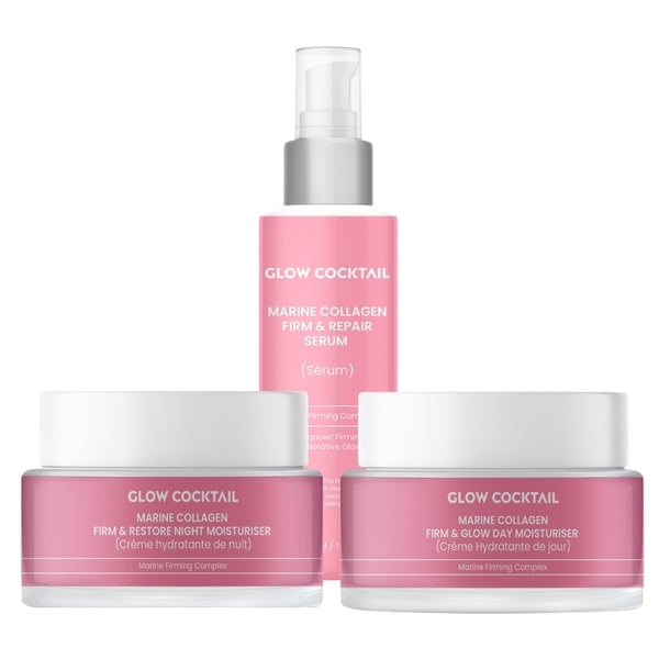 Glow skincare set serum and moisturisers 30ml 50ml - British product