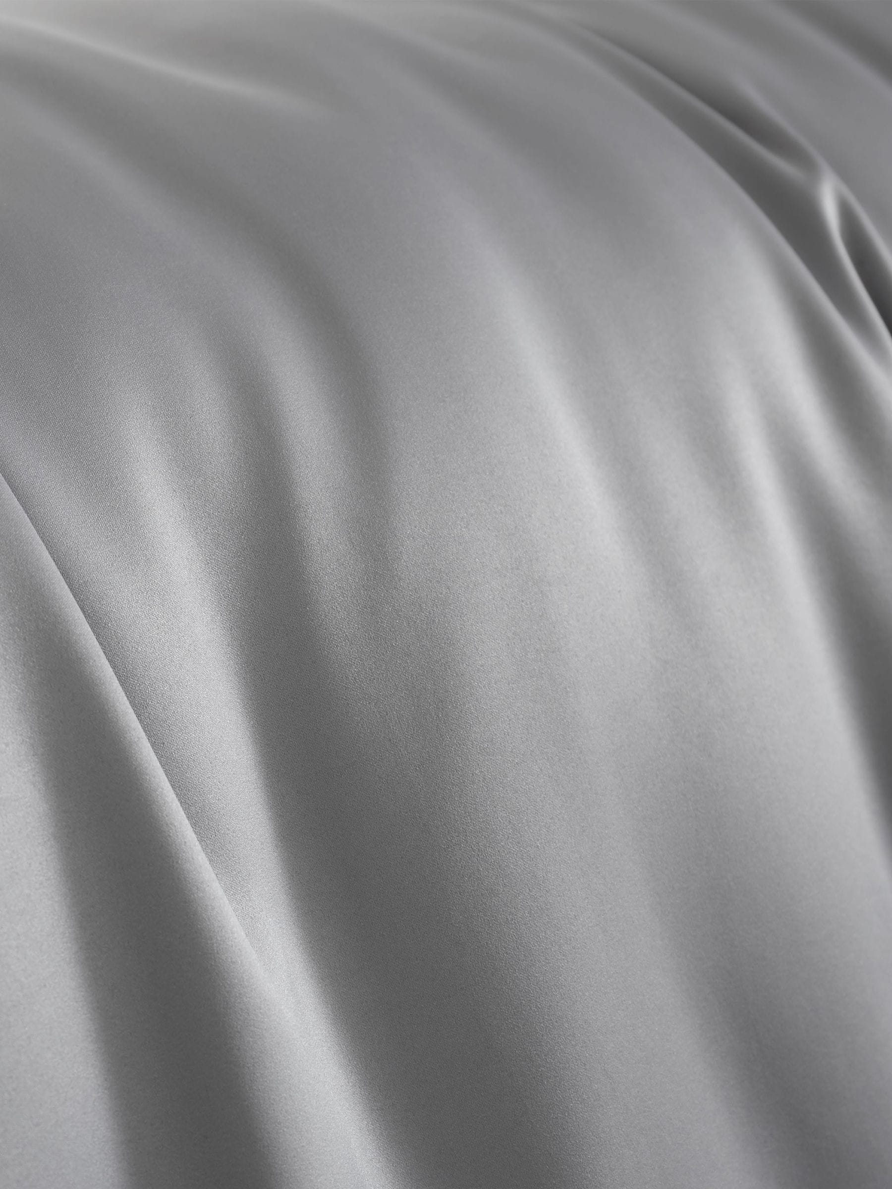 Catherine Lansfield silver silky soft satin duvet cover and pillowcase set - British product