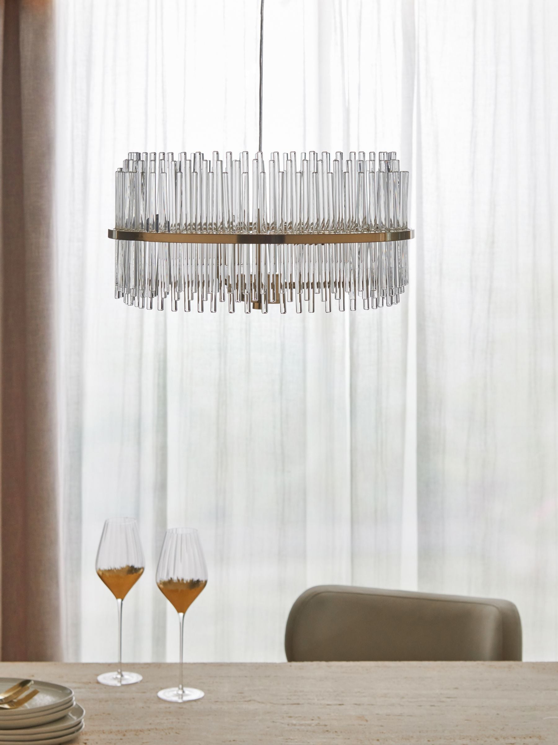 Lipsy gold pendant glass ceiling light, imported from the UK