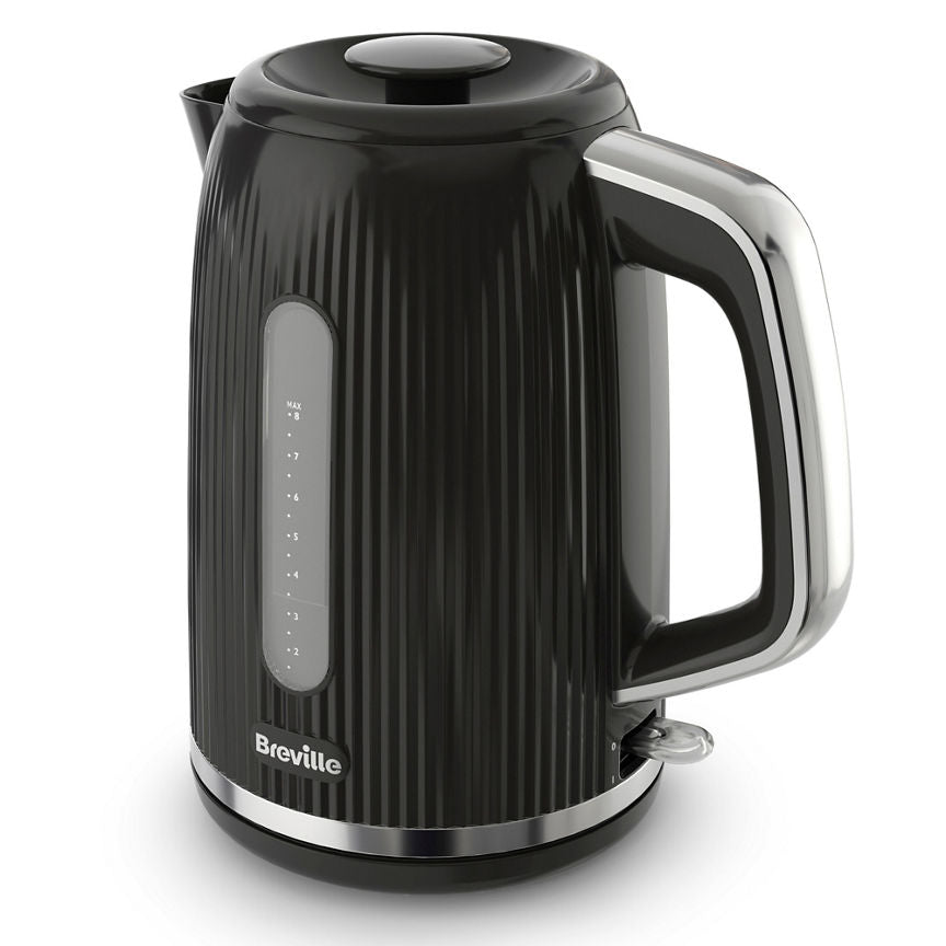 Breville Bold Black Electric Kettle 1.7L Black & Silver Chrome VKT221 GOODS ASDA   