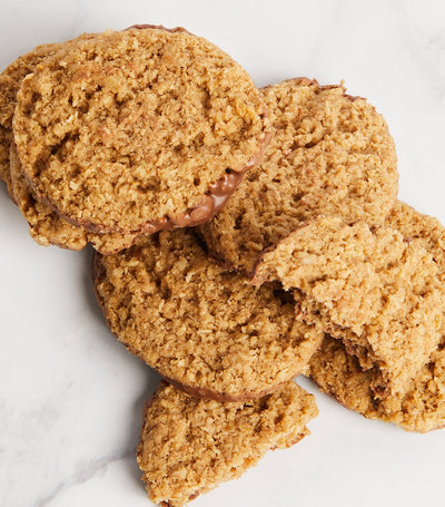 Harrods Buttery Oat Biscuits with Chocolate and Cinnamon in Tin 200g- Buy online at McGrocer