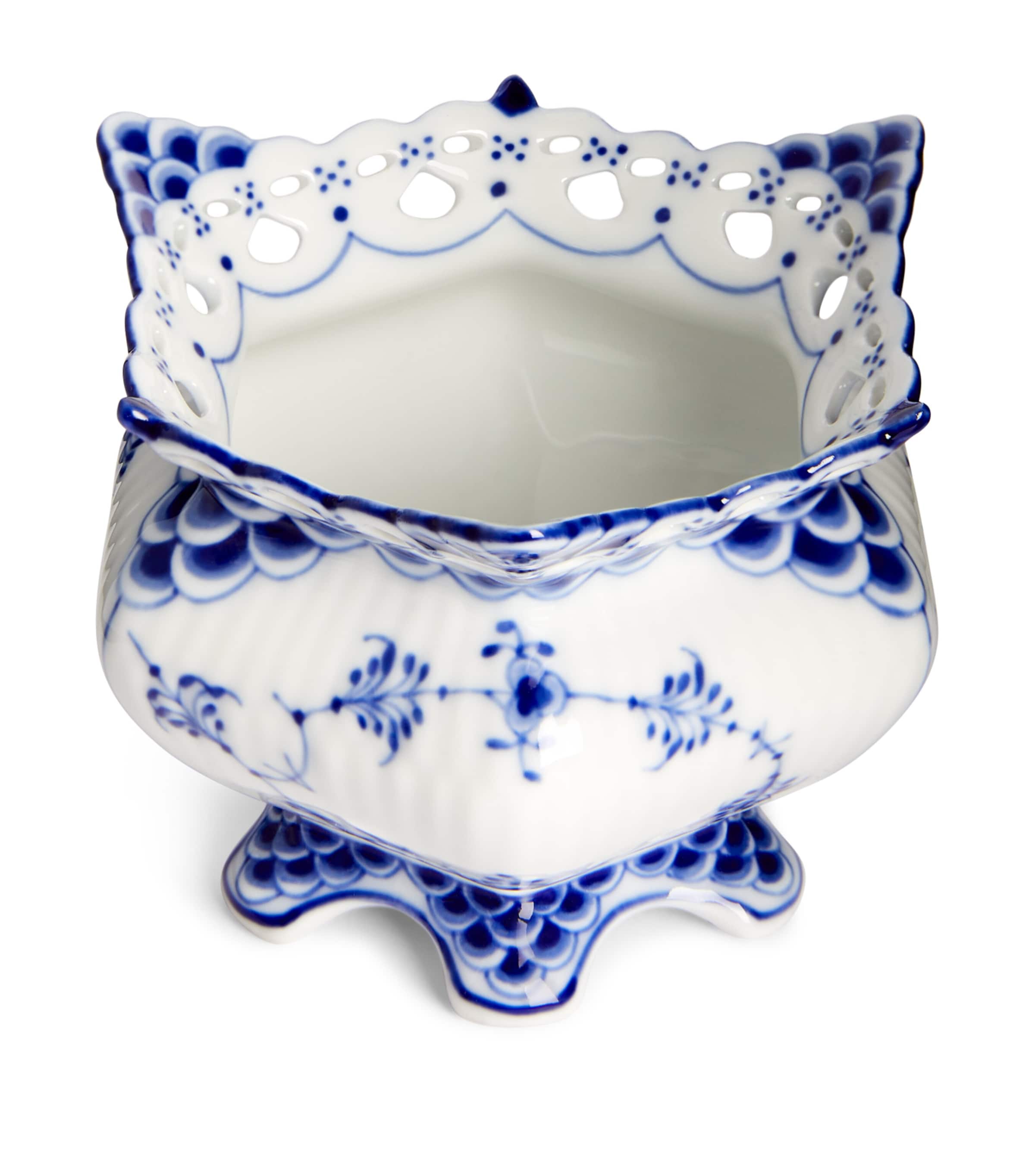 Royal Copenhagen Blue Fluted Full Lace sugar bowl 9cm, imported from the UK