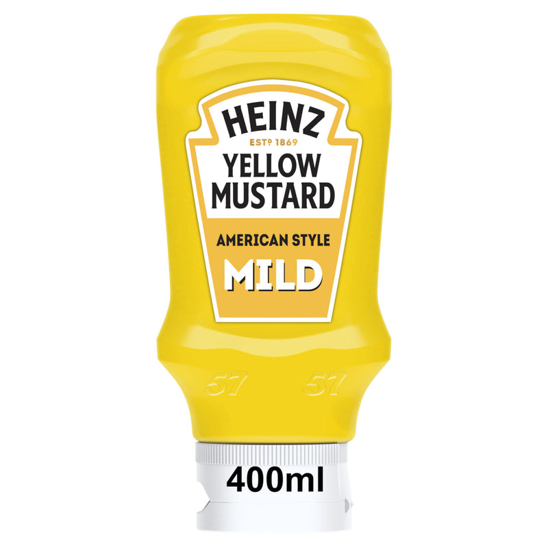 Heinz American Style Yellow Mustard 445g, imported from the UK