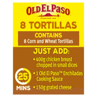 Old El Paso soft corn tortilla wraps 335g - British product