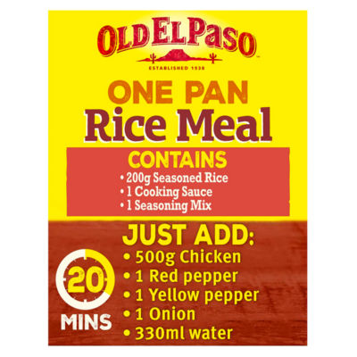 Old El Paso Chili Rice Kit 355g, imported from the UK