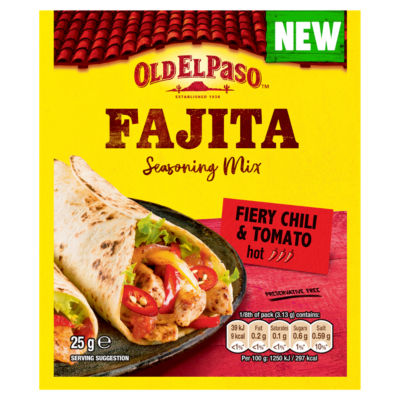 ASDA Old El Paso Hot Chili & Tomato Fajita Seasoning Mix 25g- Buy online at McGrocer