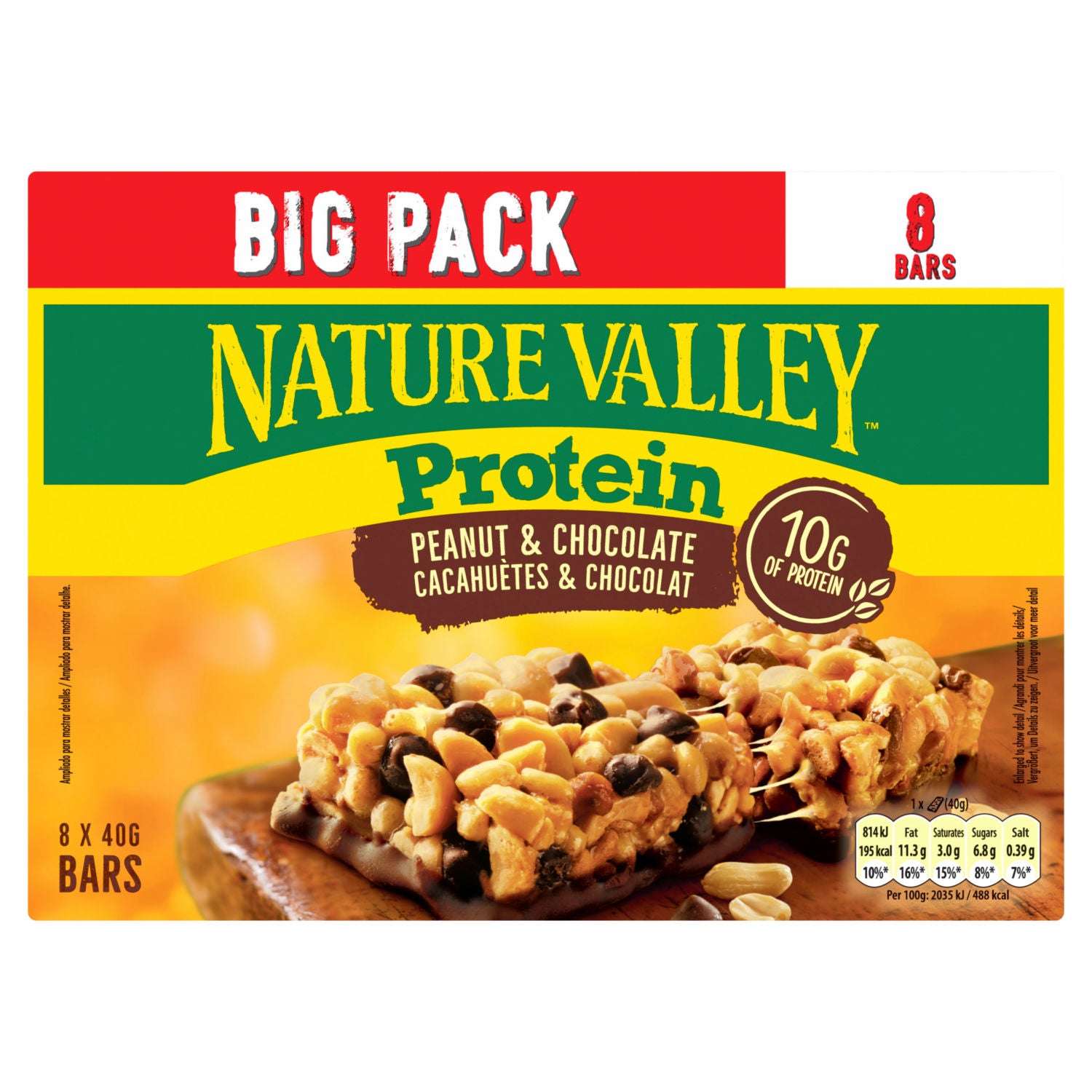 Nature Valley cereal bars peanut chocolate 8x40g pack - British product