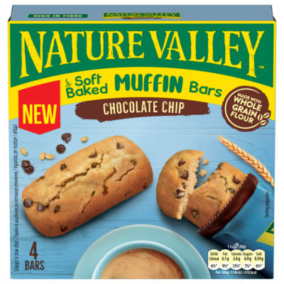 Nature Valley muffin bars chocolate chip 4x30g (British brand)