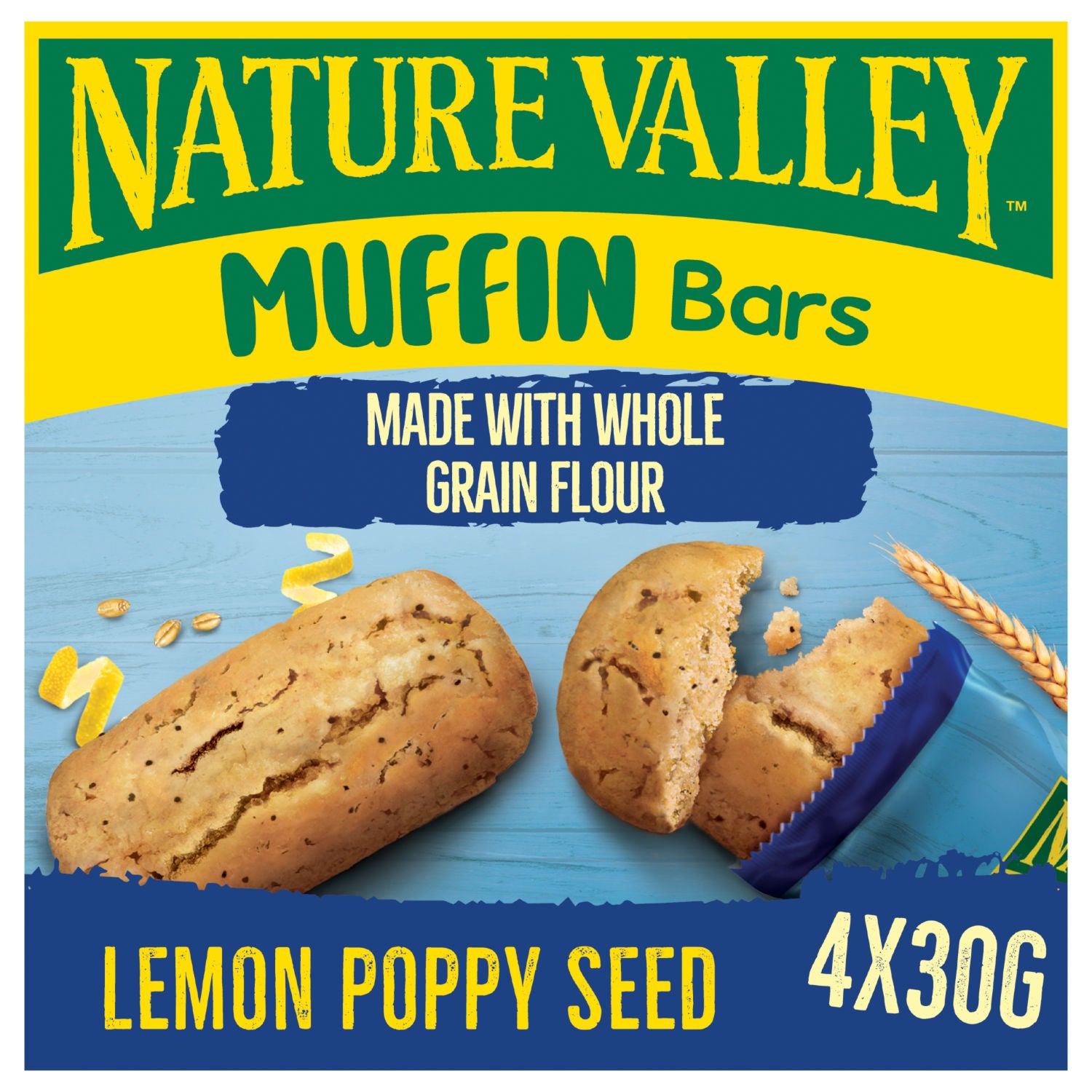 Nature Valley Muffin Bars Lemon Poppy Seed 4x30g (British brand)