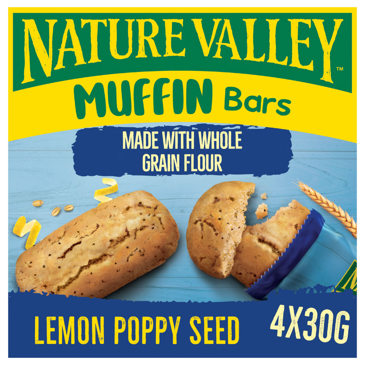 Nature Valley Muffin Bars Lemon Poppy Seed 4x30g (British brand)