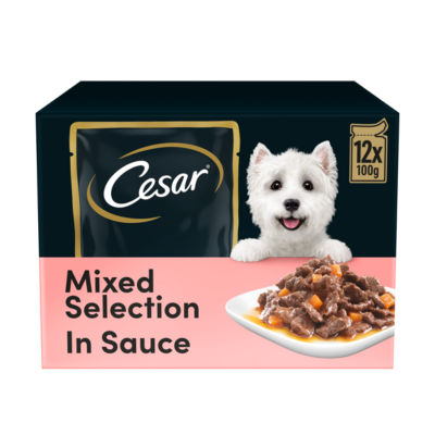 Cesar wet dog food pouches mixed selection 12x100g - British product