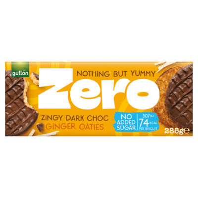 ASDA Gullón Zero Zingy Dark Chocolate Ginger Oaties No Added Sugar Biscuits 285g- Buy online at McGrocer
