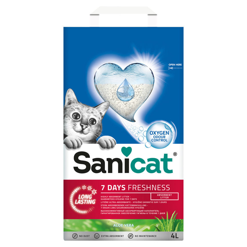 Sanicat 7 Days Freshness Absorbent Litter Aloe Vera 4L