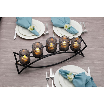 Costco UK Mikasa Double Arch Centrepiece with 5 Glass Candle Holders in 2 Colours Candle Holder- Buy online at McGrocer