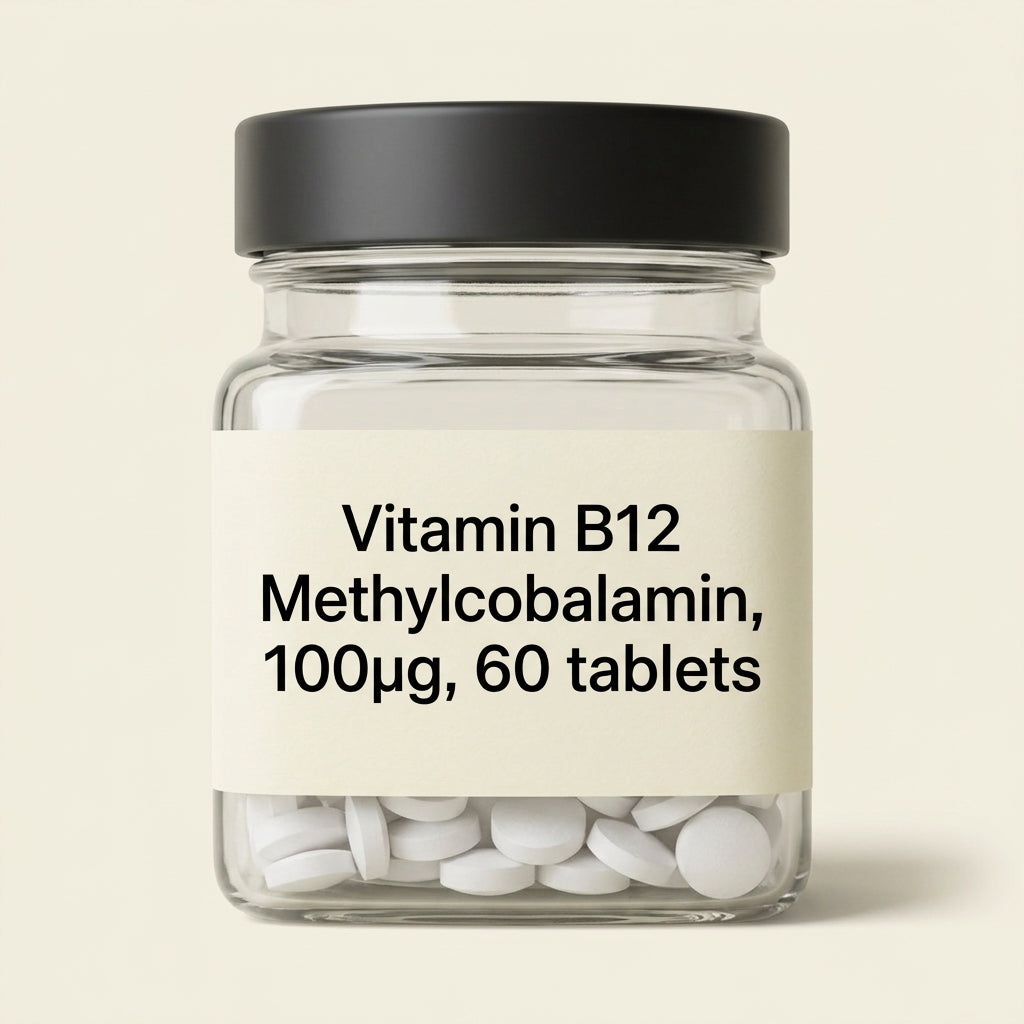 Holland & Barrett Vitamin B12 100ug 60 tablets, imported from the UK