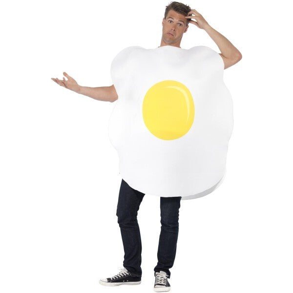Smiffys egg costume white with printed tabard, UK version