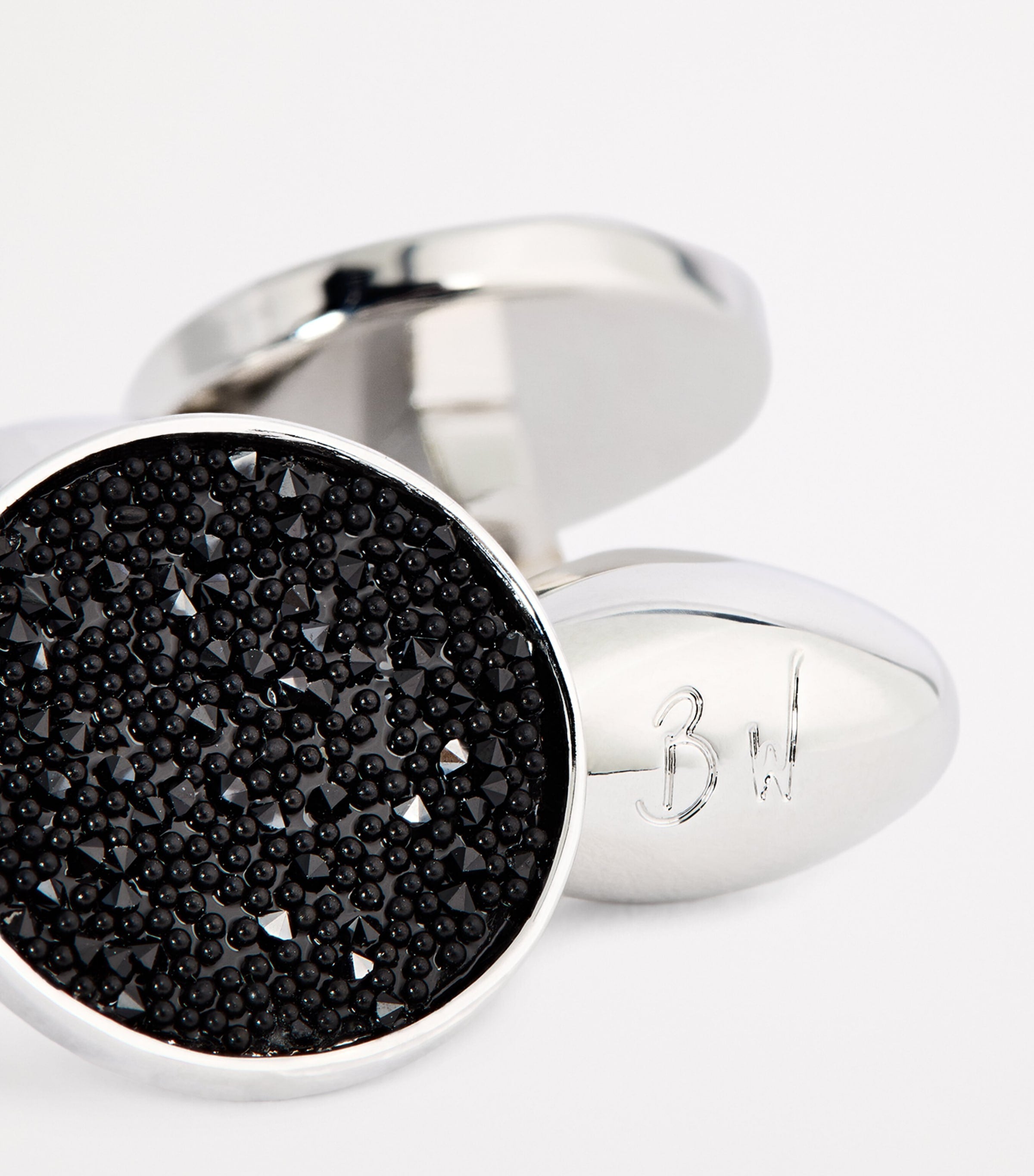 Babette Wasserman Moondust round cufflinks 1.8cm, imported from the UK