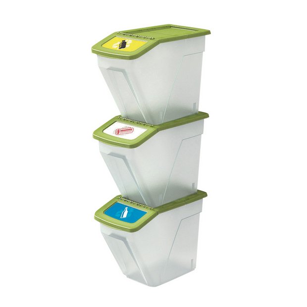 Curver recycling bins set of 3 34 litre, imported from the UK