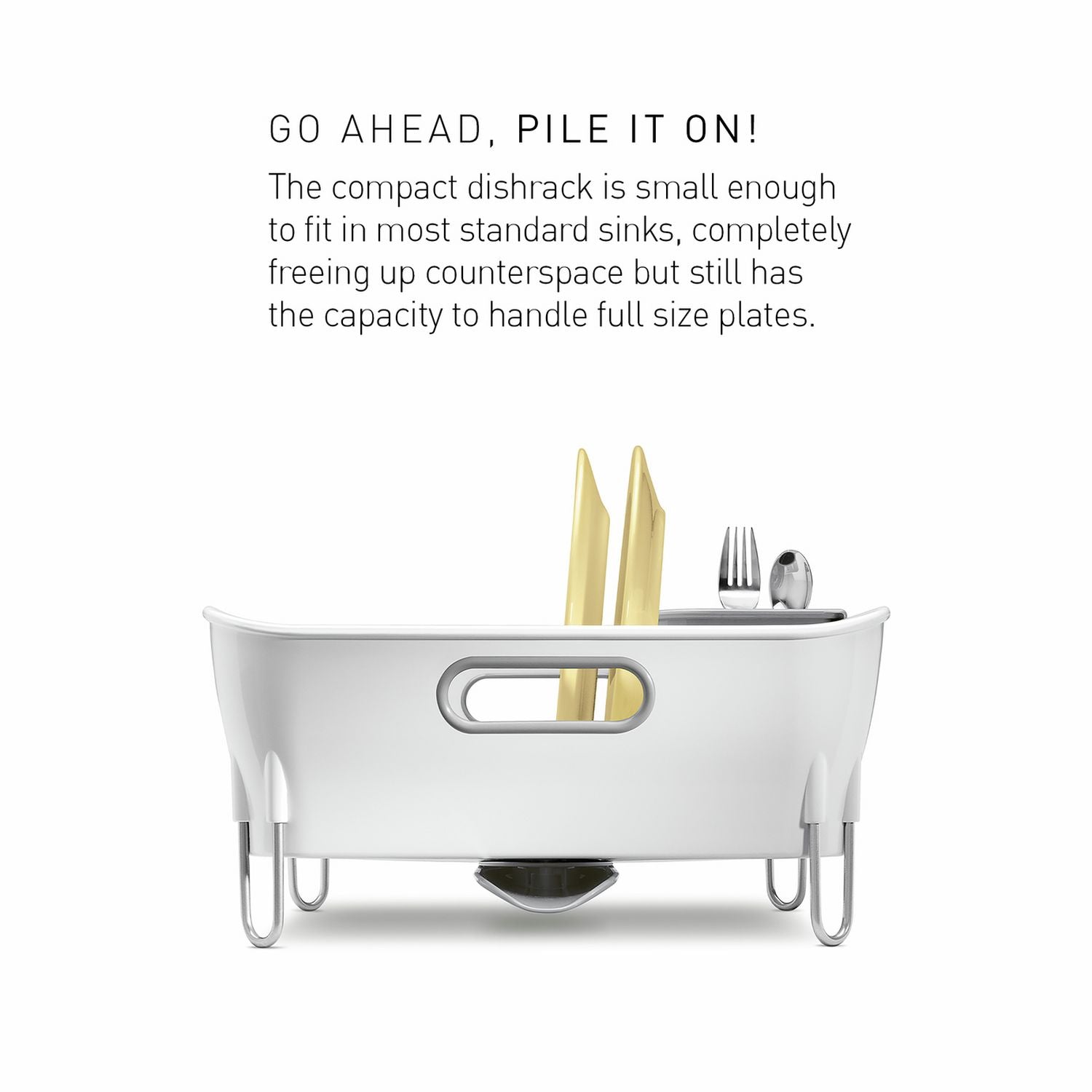 Simplehuman plastic compact dish rack white (British brand)