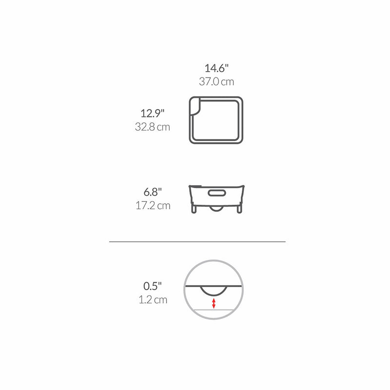Simplehuman plastic compact dish rack white (British brand)