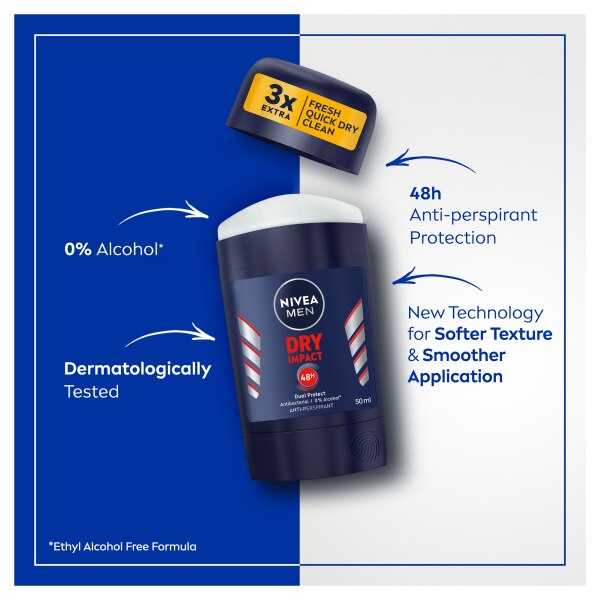 NIVEA MEN Dry Impact Anti-Perspirant Stick 50ml