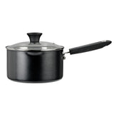 Habitat 20cm aluminium black lidded saucepan, imported from the UK