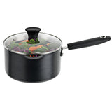 Habitat 20cm aluminium black lidded saucepan, imported from the UK