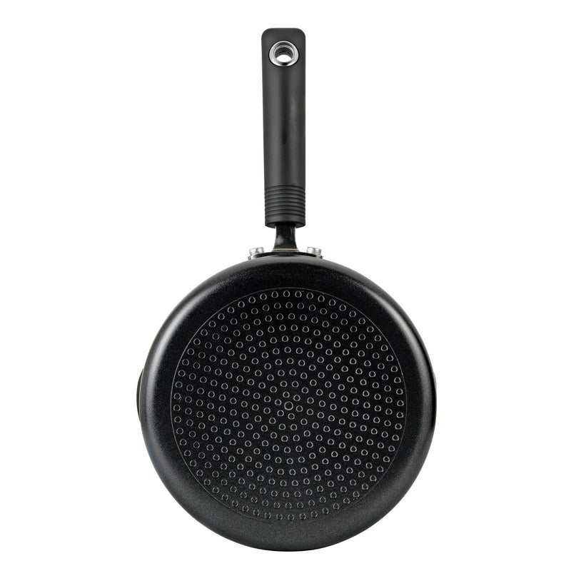 Habitat 20cm aluminium black lidded saucepan, imported from the UK