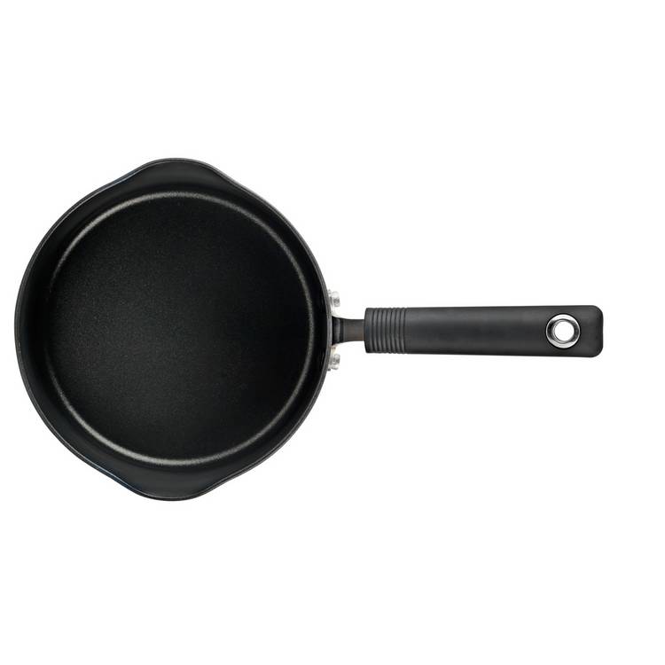 Habitat 20cm aluminium black lidded saucepan, imported from the UK