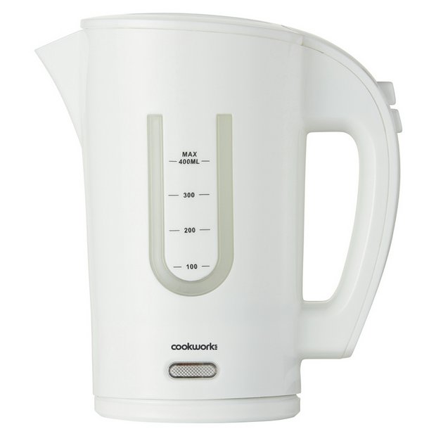 Cookworks white travel kettle 0.4 litres (British brand)