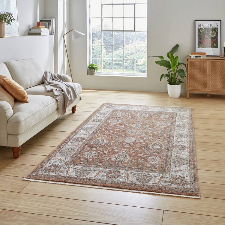 Think Rugs vintage terracotta short pile rug 120x170cm, UK version
