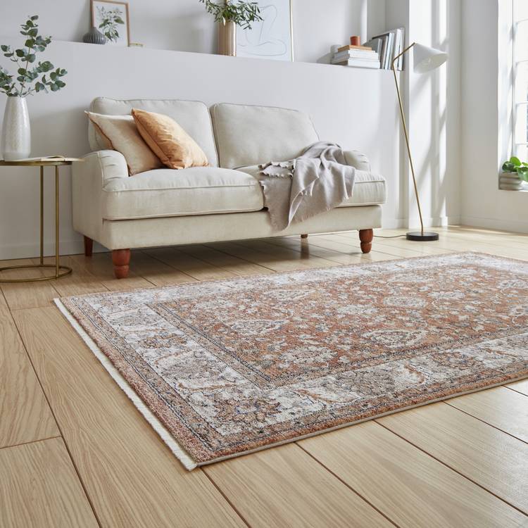 Think Rugs vintage terracotta short pile rug 120x170cm, UK version