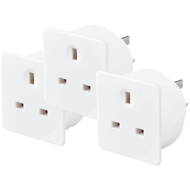 Masterplug travel adaptor 3 pack, imported from the UK