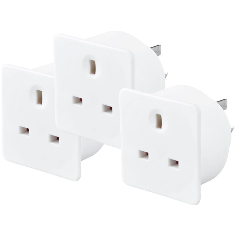 Masterplug travel adaptor 3 pack, imported from the UK