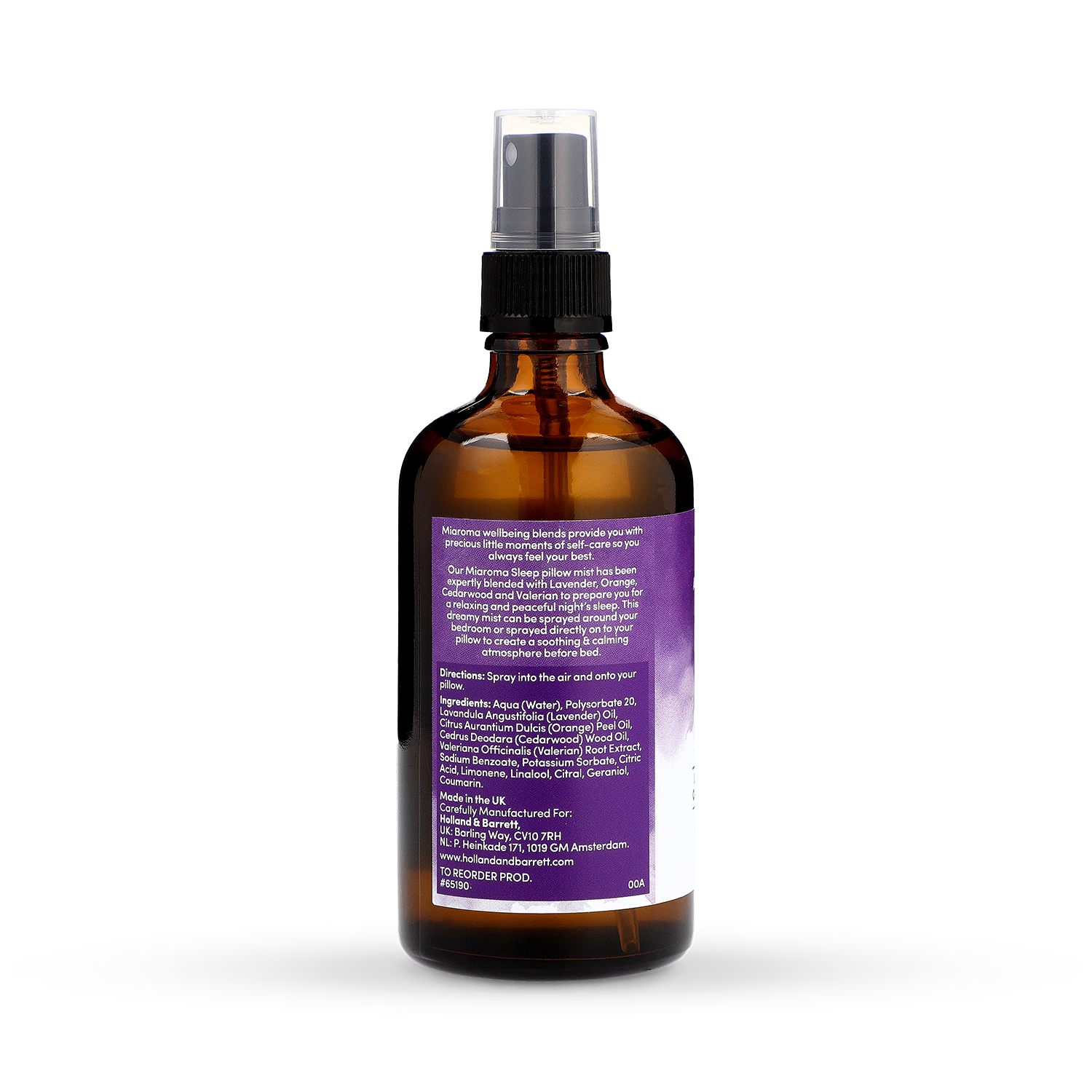 Miaroma Relaxing Night's Sleep Pillow Mist 100ml, imported from the UK