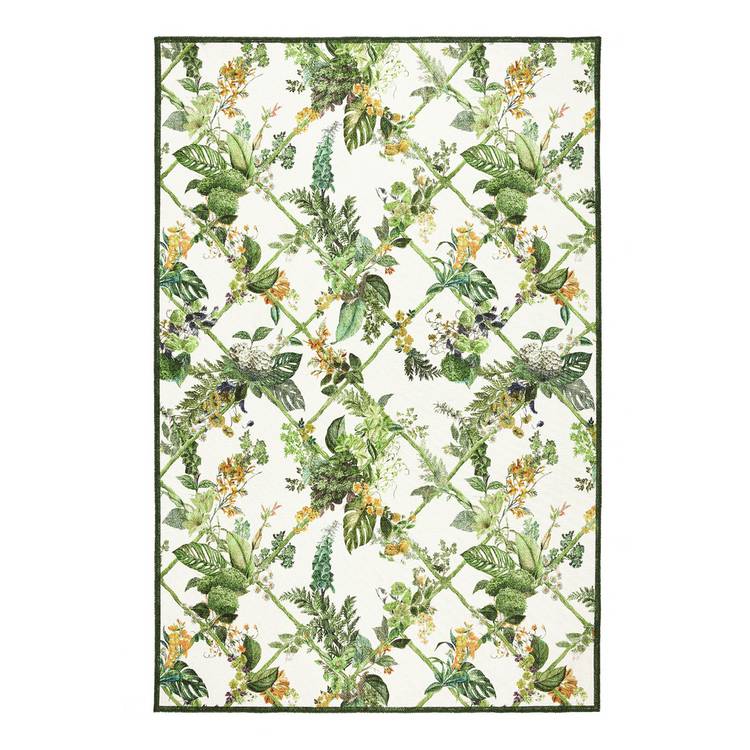 Laurence Llewelyn Bowen Cotswold Fantasia white flatweave runner 61x230cm (British brand)