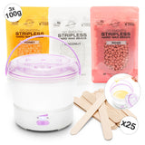 Rio Go Smooth hard wax heater kit with stripless wax beads - British product