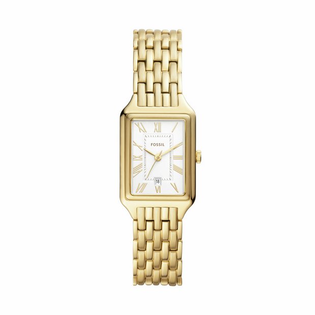 Fossil Raquel gold-toned stainless steel bracelet watch, imported from the UK