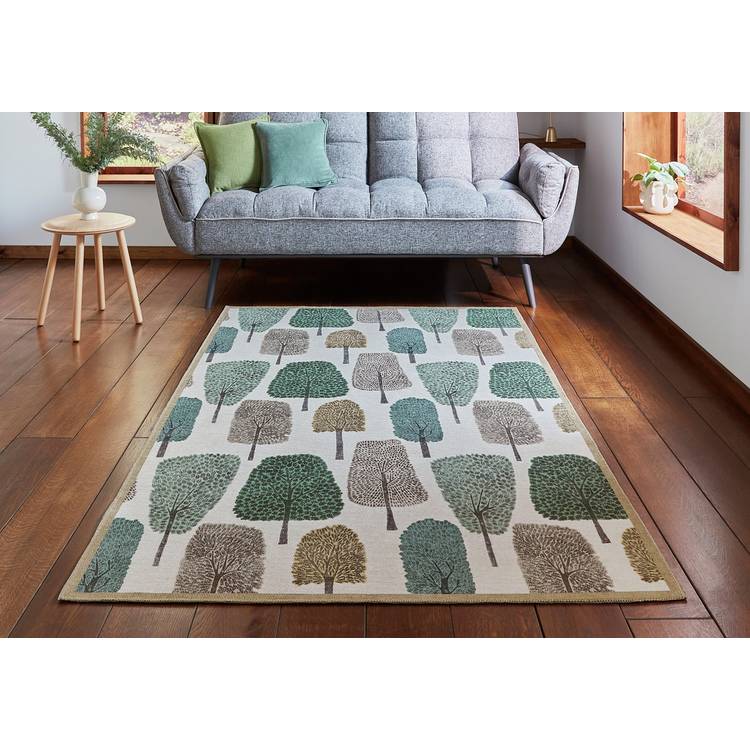 Scion Cedar Juniper Green flatweave rug 120x170cm (British brand)