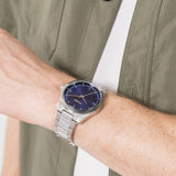 Hugo SEAM blue dial stainless steel watch, imported from the UK