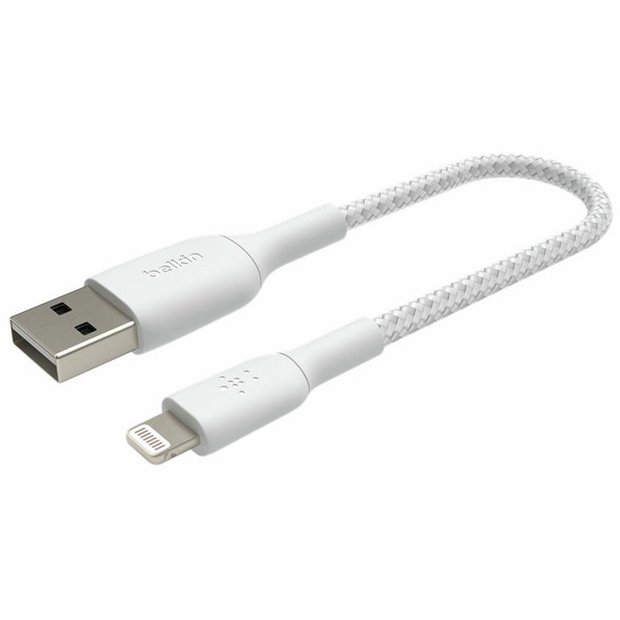 Belkin braided Lightning cable white 0.15m, UK version