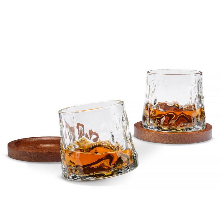Menkind rotating whisky glass set with coasters - British product