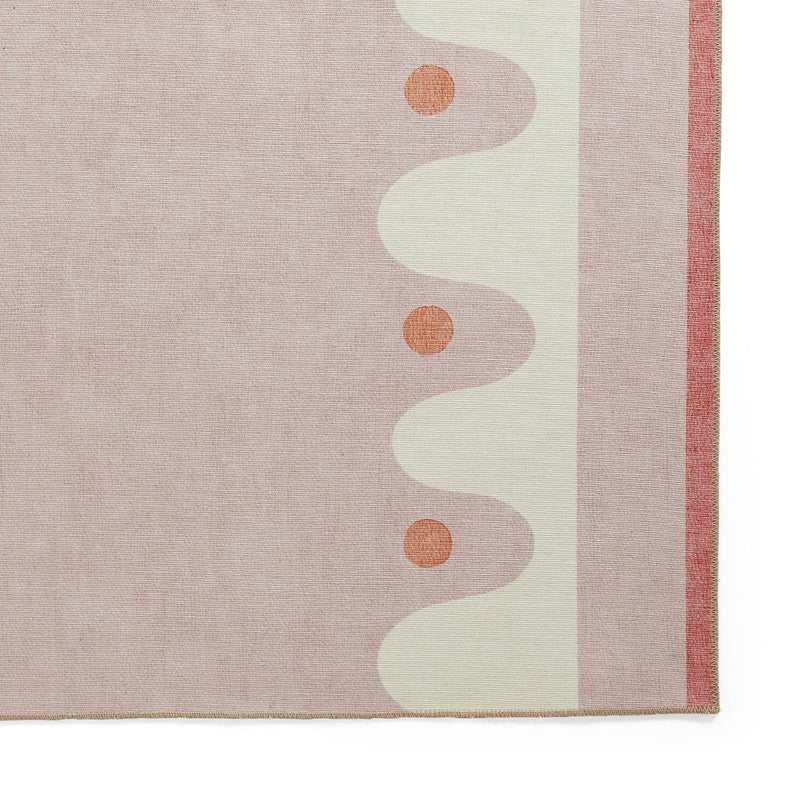 Scion Oakham blush pink flatweave rug 120x170cm, imported from the UK