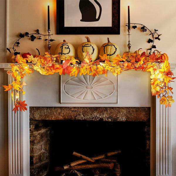 Livingandhome Hanging Artificial Maple Leaf Garland