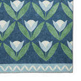 Scion Tulip Trellis flatweave rug midnight blue 120x170cm British product