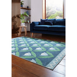 Scion Tulip Trellis flatweave rug midnight blue 120x170cm British product