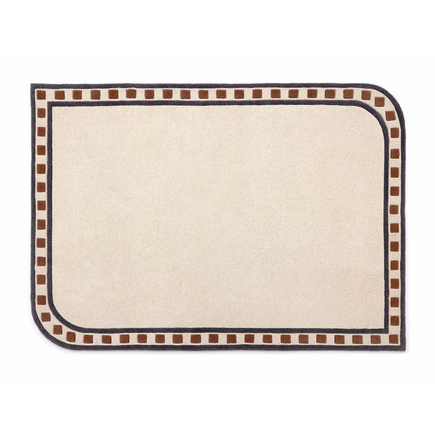 Origin Borderline White Wool  Rug - 160x230cm